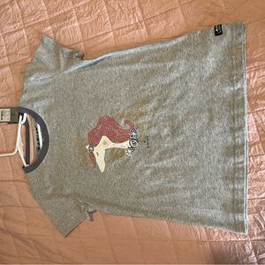 Ariat Gray Tee with Pink and Gold Unicorn Design